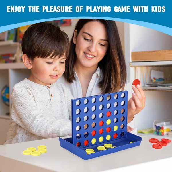 4 In A Row Board Game For Kids / Travel Board Game / Board Games Indoor & Outdoor, Perfect As A Party Game (random Color )