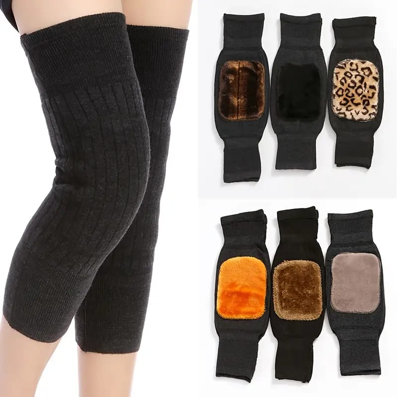 Knee Brace Thermal Winter Sleeves Long Warm Leg Sleeve Wool Pad Support