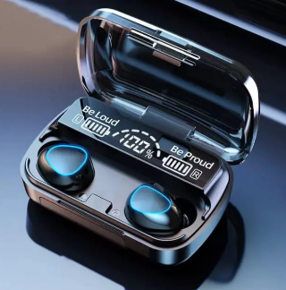 M10 Earbuds, earphones with power bank, earbuds stereo , Earbuds with 3500mAh power bank