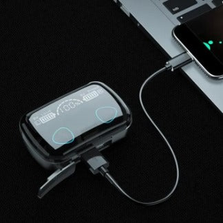 M10 Earbuds, earphones with power bank, earbuds stereo , Earbuds with 3500mAh power bank