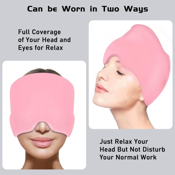 Headache Relief Hat For Migraine Relief, Tension, One Size Fits All Headache Cap With Reusable Ice Gel Pack For Puffy Eyes, Stress Relief