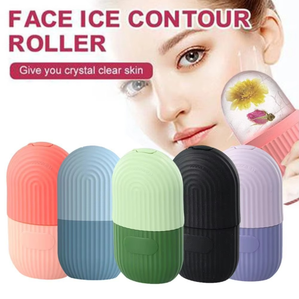 Ice Roller Facial Massage | Silicone Cleansing Ice Lattice | Ice Cube Roller With Scrub – Random Color