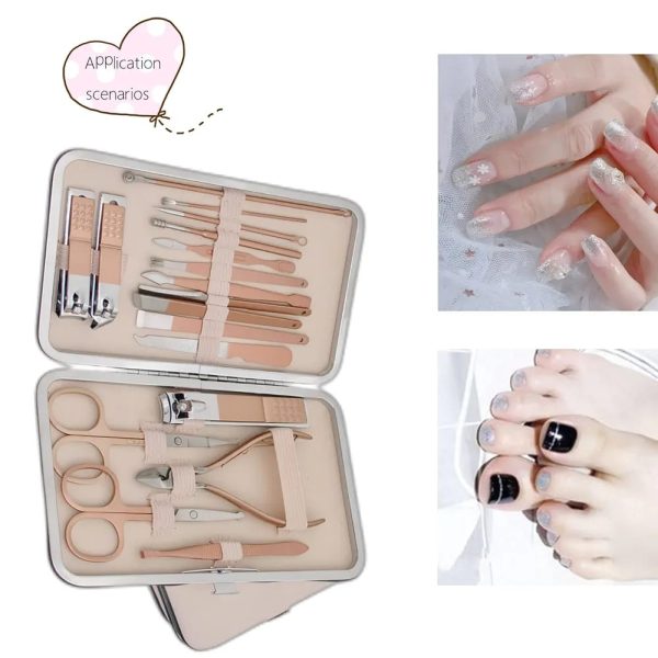 Manicure Set,18 In 1 Professional Women Grooming Kit, Pedicure Kit, Nail Clippers And Beauty Tool Portable Set, Rose Gold Stainless Steel Manicure Set With Luxurious Travel Case(rose Gold) (18pcs)