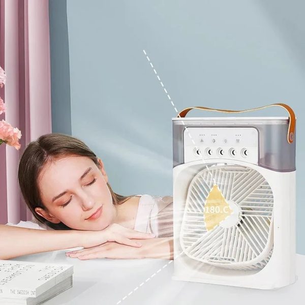Portable Air Conditioner Fan Usb Electric Fan , Fine Mist Water, And Humidifier Function – Random Color 9.5 Inch